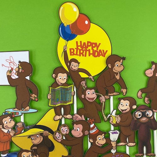 Curious George Personalized Cake Topper - Etsy