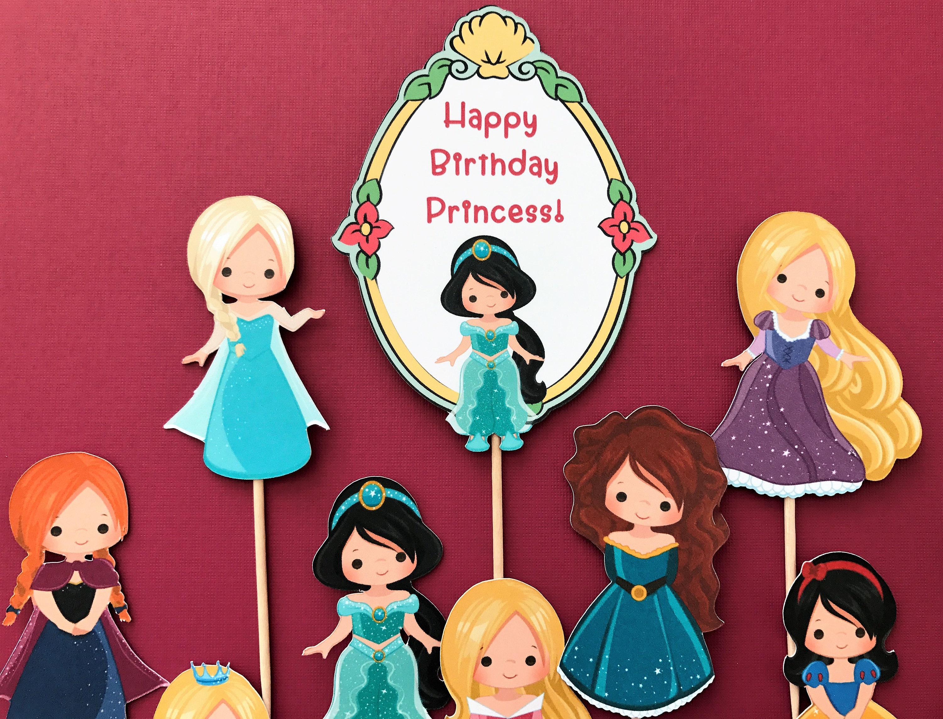 Disney Princess cupcake toppers 10 Disney princesses