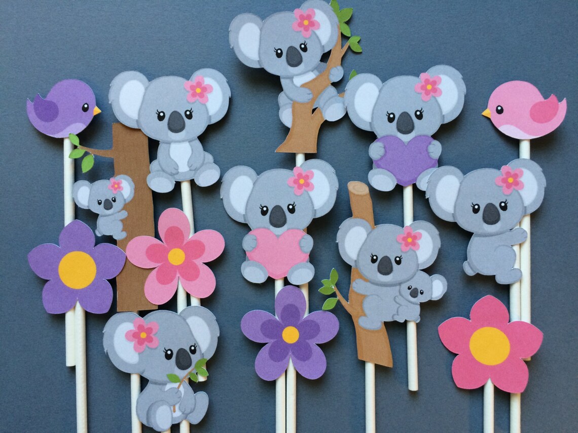 Toppers de cupcake de oso koala oso de 14 koalas topper de Etsy