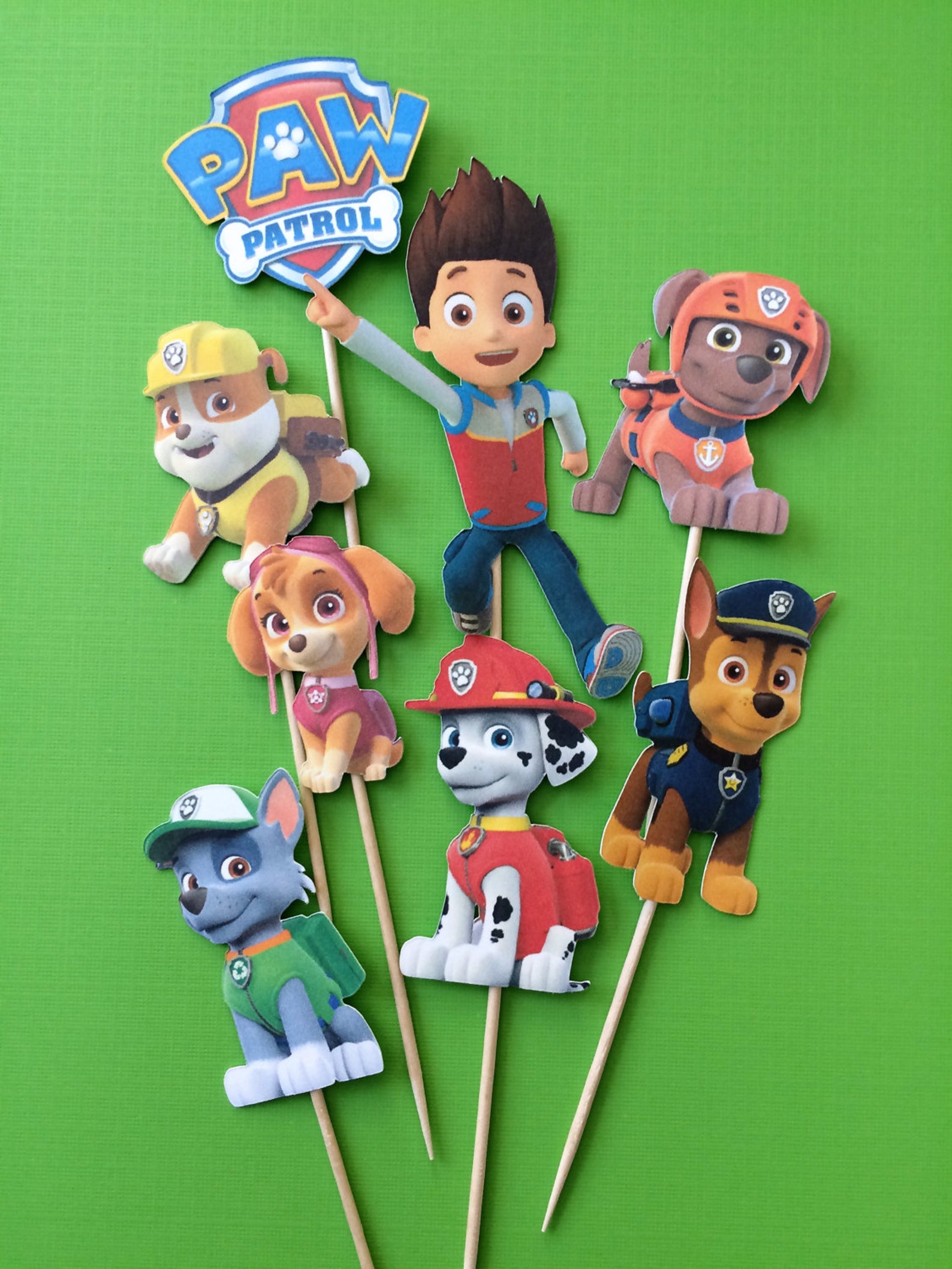 Paw Patrol Cupcake Toppers Paw Patrol Party Paw Patrol Cake Etsy