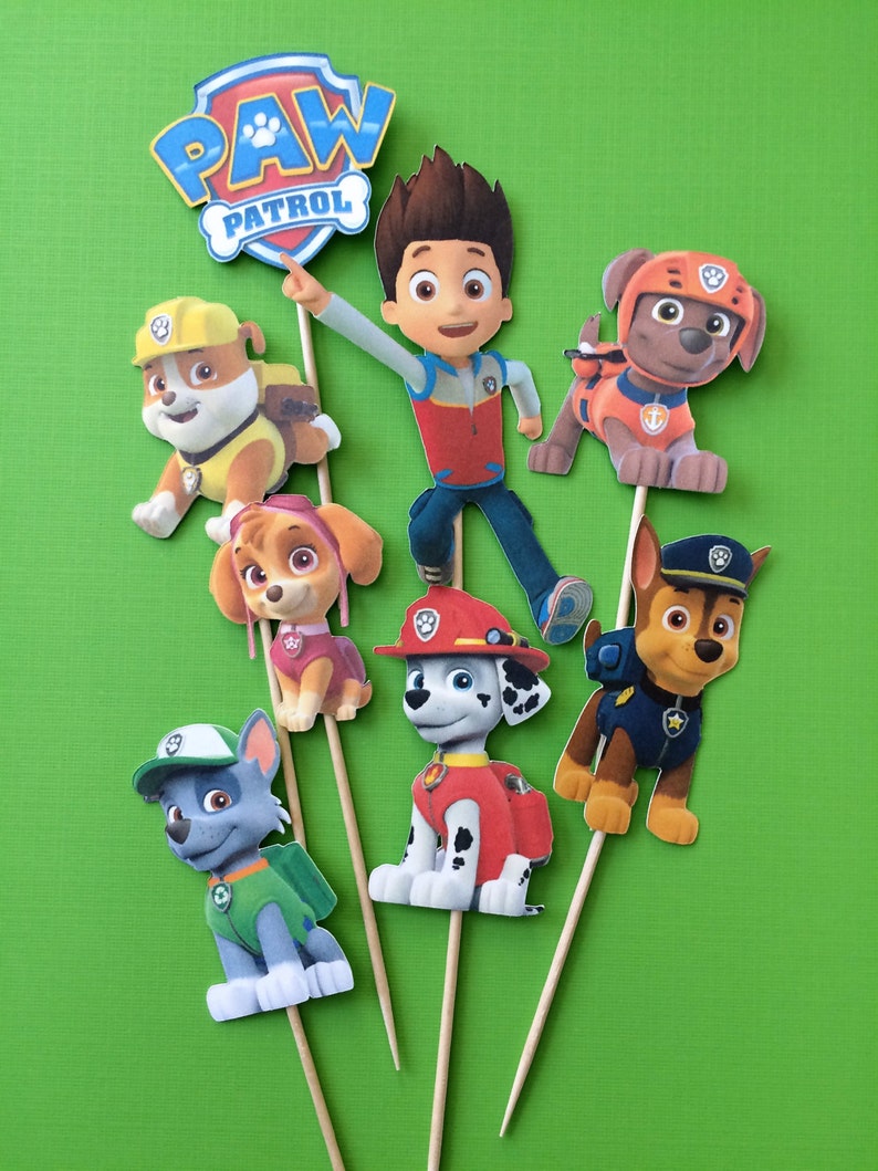 Paw Patrol Cupcake Toppers Paw Patrol Party Paw Patrol Cake Etsy