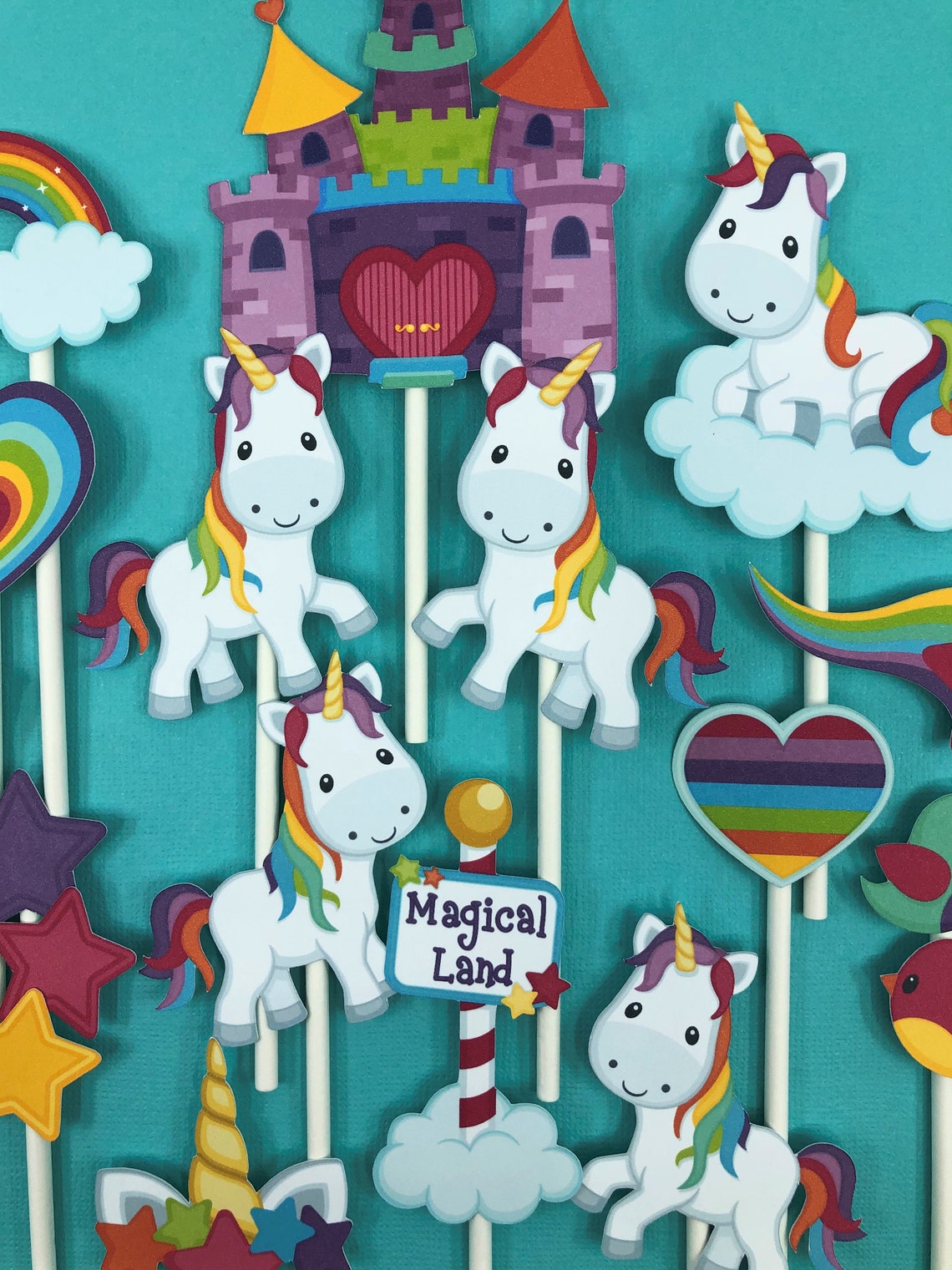 Unicorn Cupcake Toppers Unicorn Theme Unicorn Party Unicorn Etsy