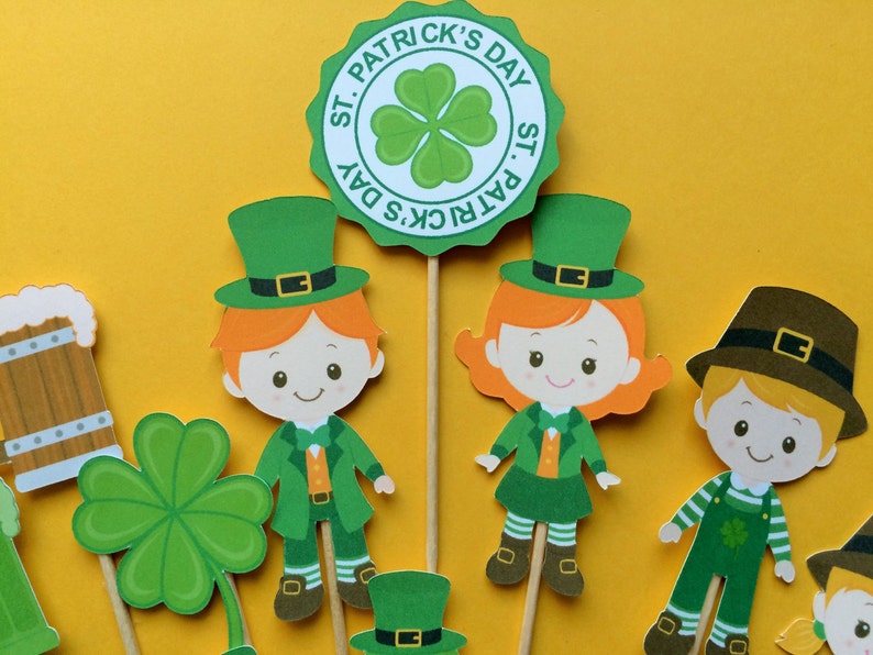 St. Patrick's Day Cupcake Toppers Irish Party St. Etsy