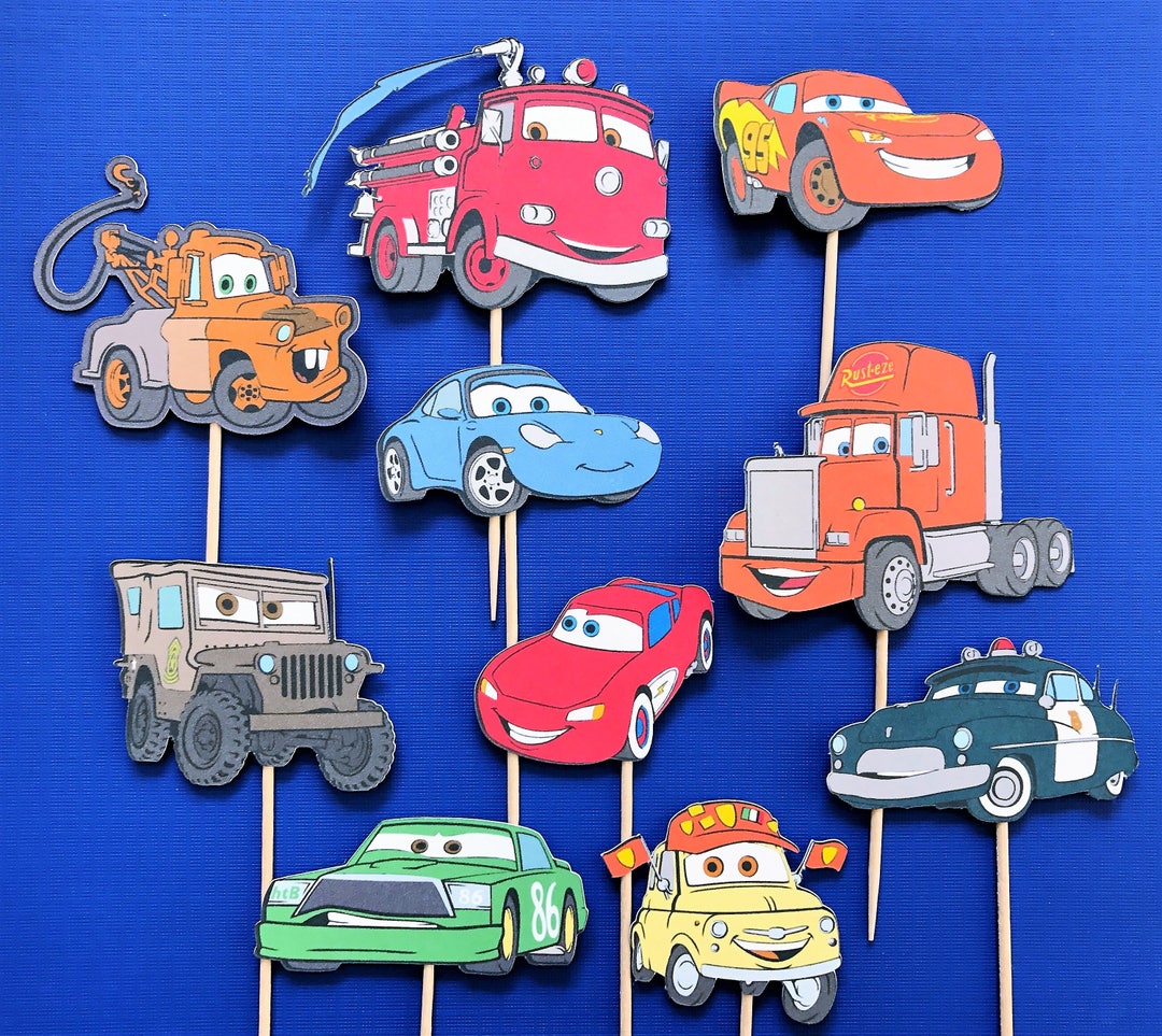 Disney's Cars Cupcake Toppers, Cars Cupcake Toppers, Disney Cars Party ...