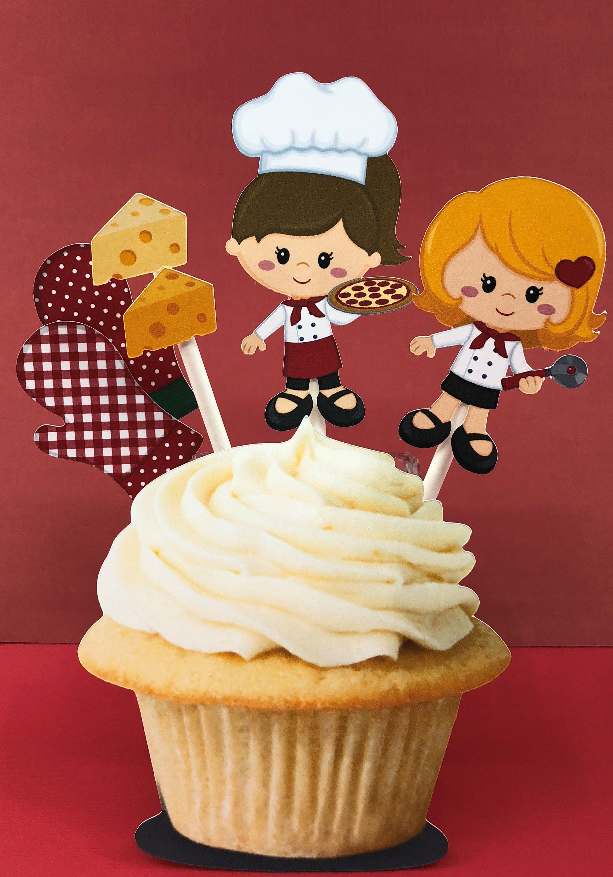 Pizza cupcake toppers pizza party cupcake toppers Etsy