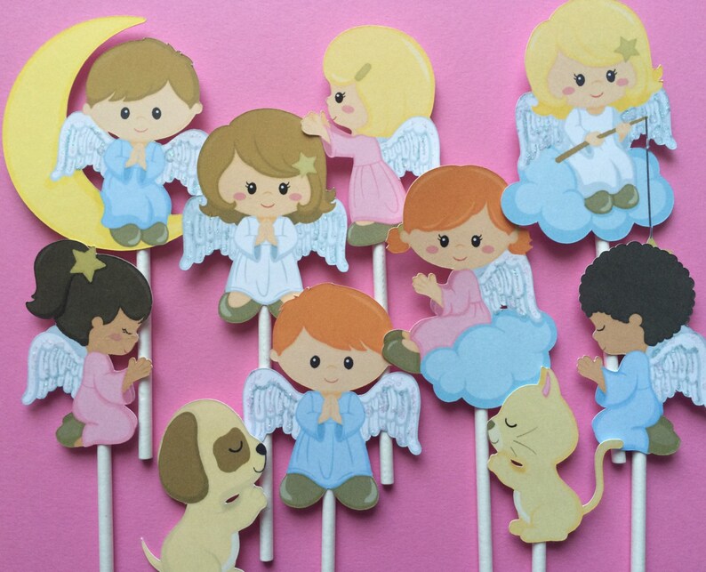Angel Cupcake Toppers 11 Angel Toppers Angels Angels Etsy