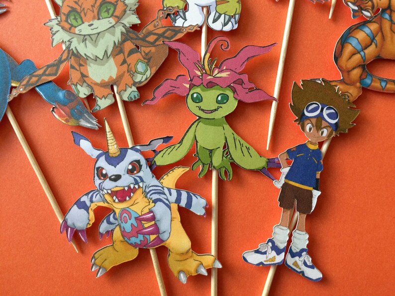 Digimon cupcake toppers Digimon party Digimon cake topper Etsy