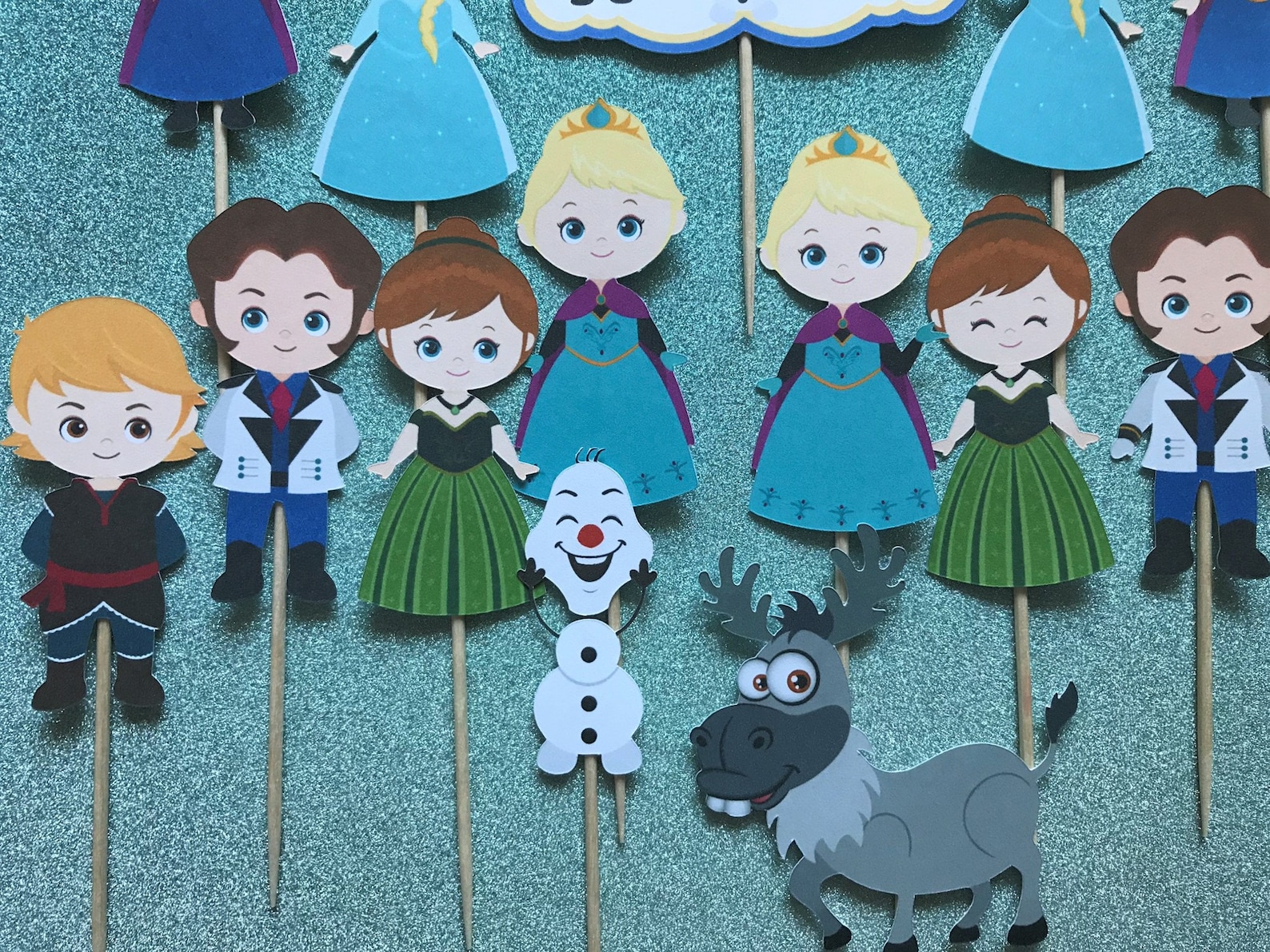 Frozen Cupcake Toppers Frozen Toppers Frozen Party Disney Etsy