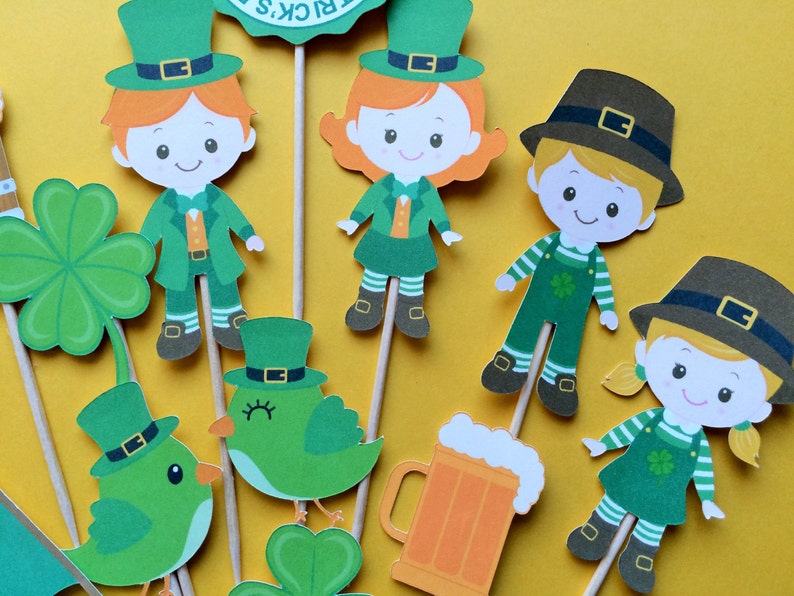 St. Patrick's Day Cupcake Toppers Irish Party St. Etsy
