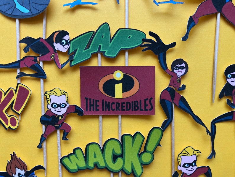 The Incredibles Cupcake Toppers Incredibles Birthday Etsy
