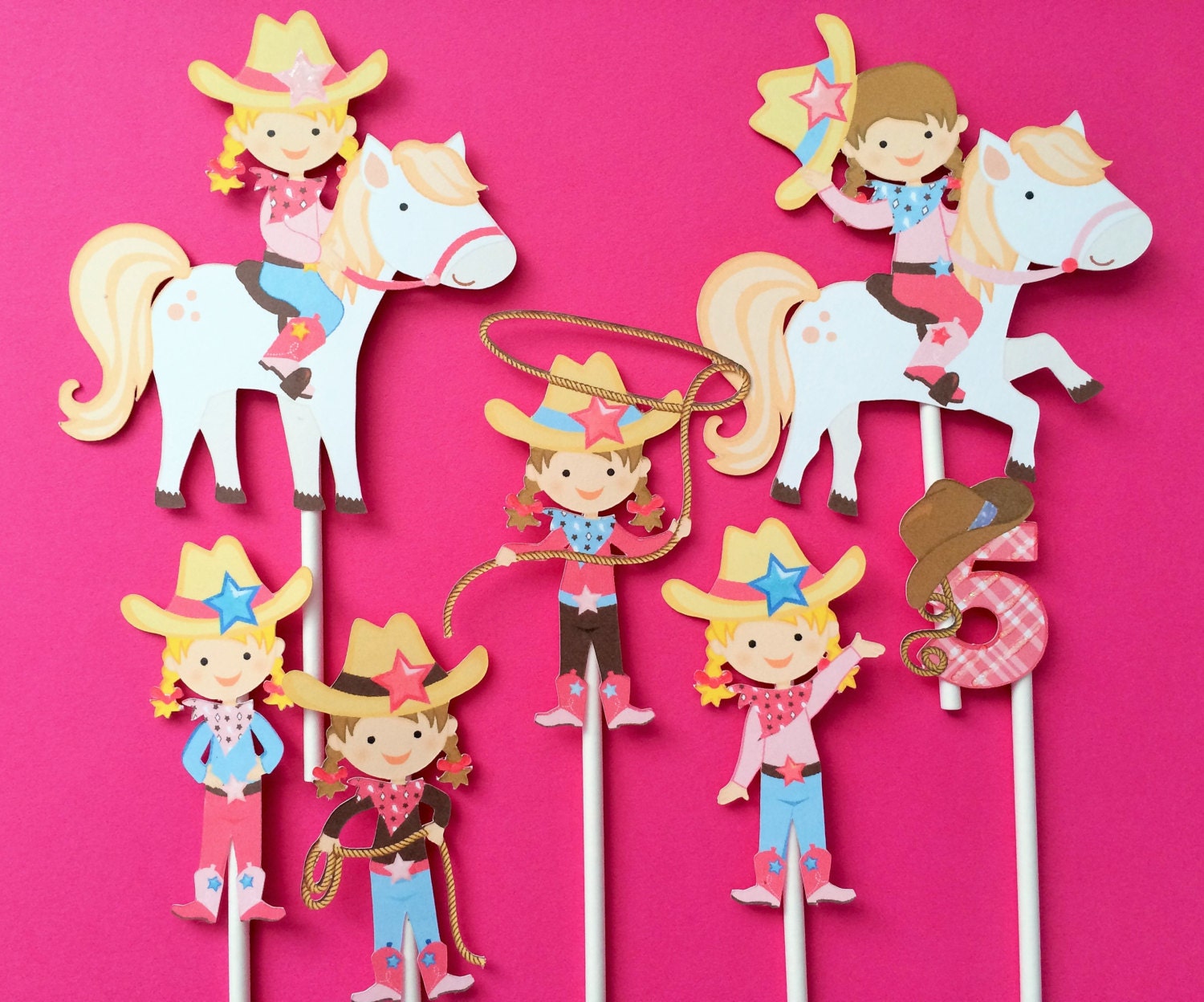 Cowgirl Cupcake Toppers Cowgirl Birthday Cupcake Toppers Etsy