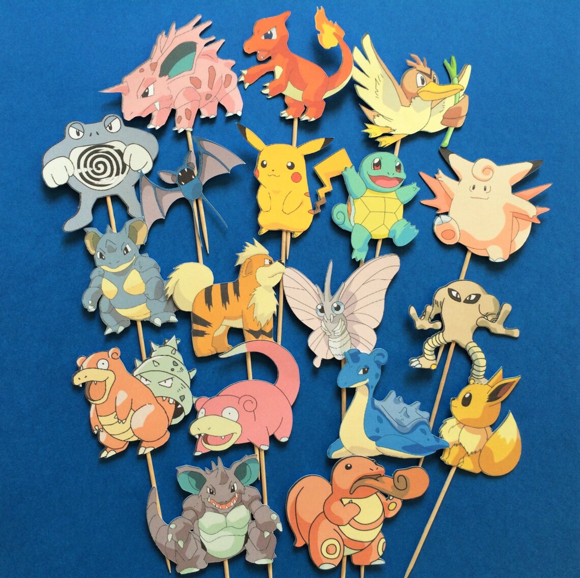 Pokémon Cupcake Toppers Pokémon Cake Toppers Pokémon Party Etsy