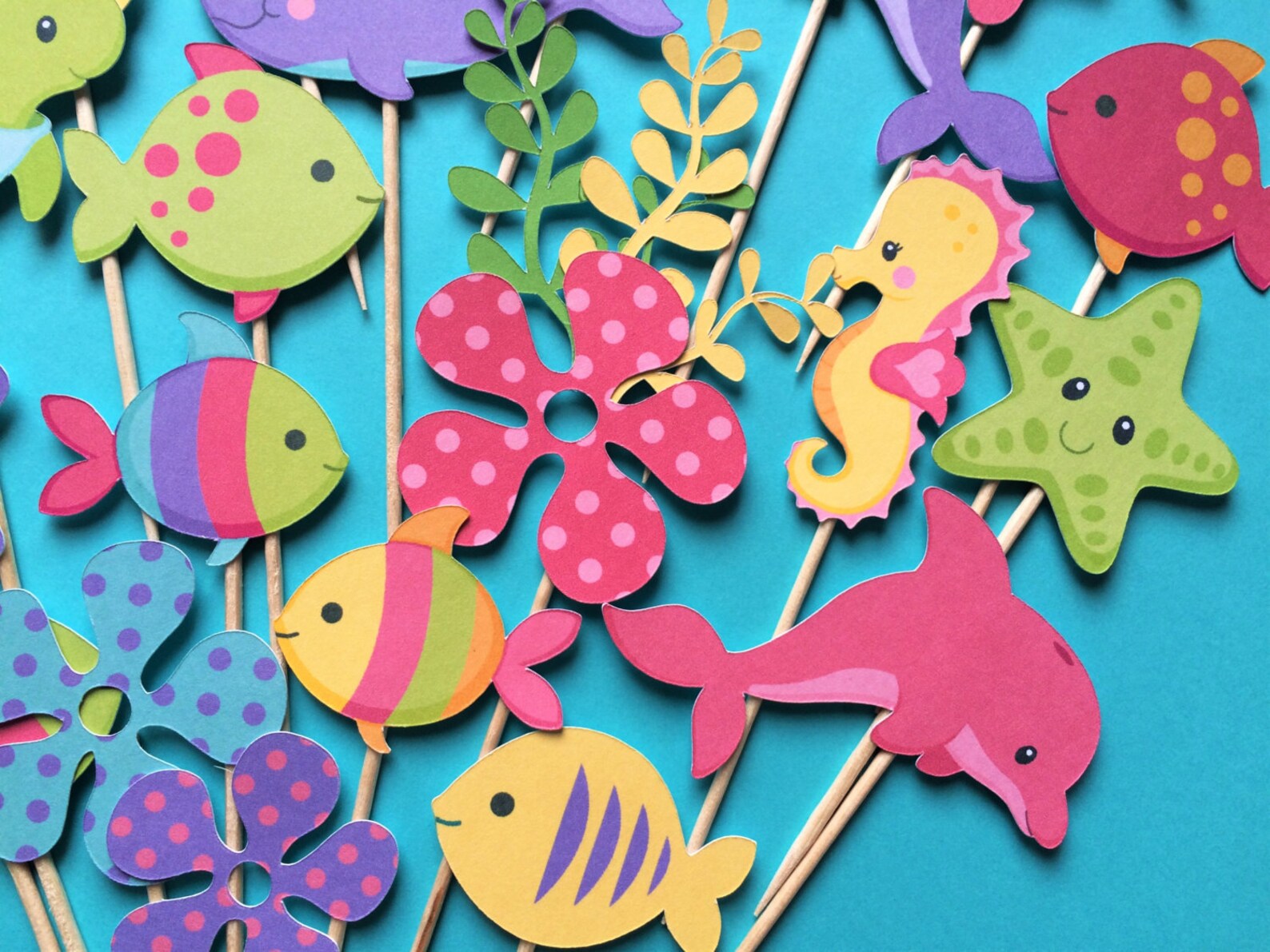 Sea Cupcake Toppers 22 Ocean Cupcake Topper Under the Sea Etsy