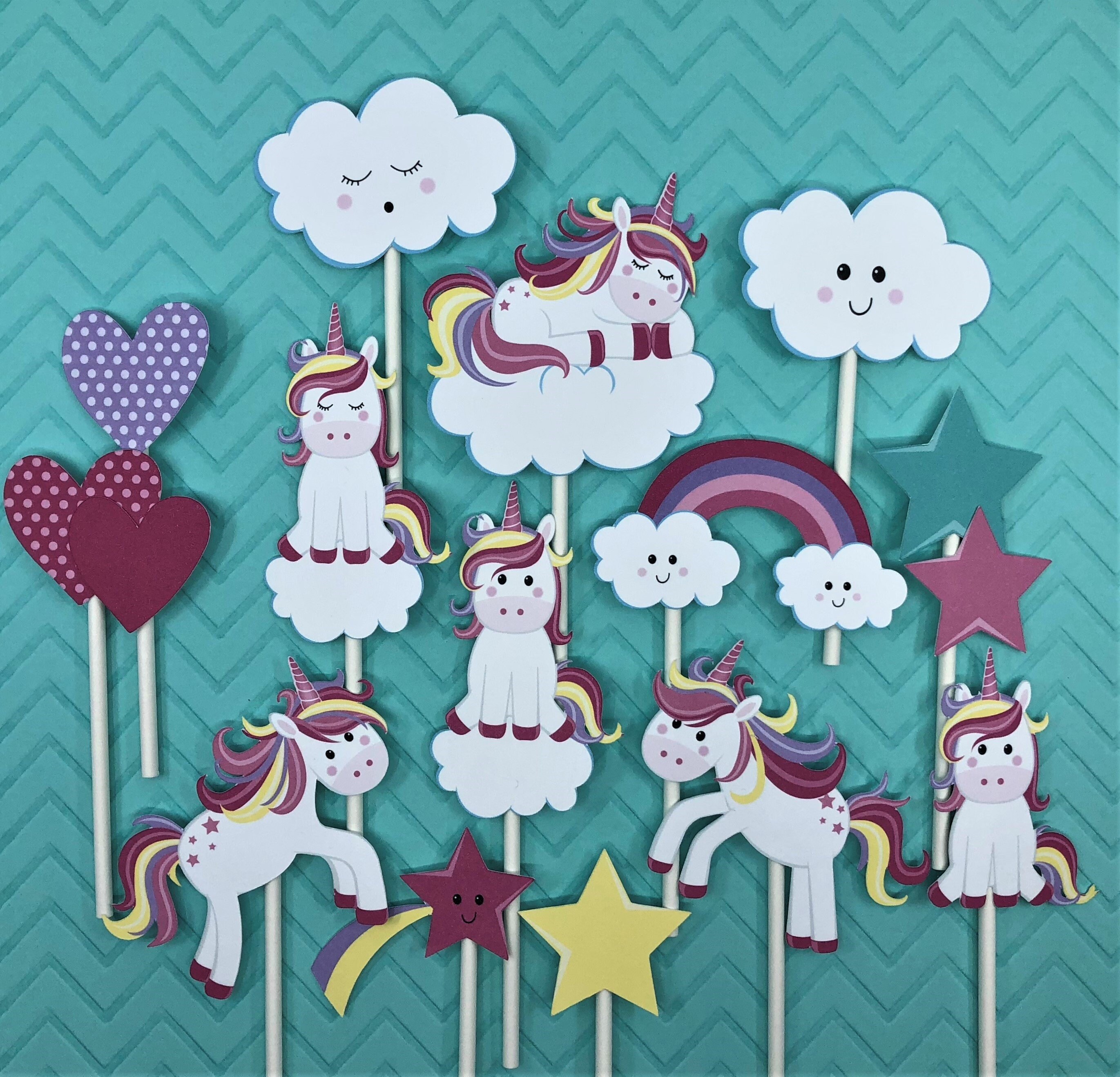 unicorn cupcake toppers unicorn theme unicorn party unicorn etsy
