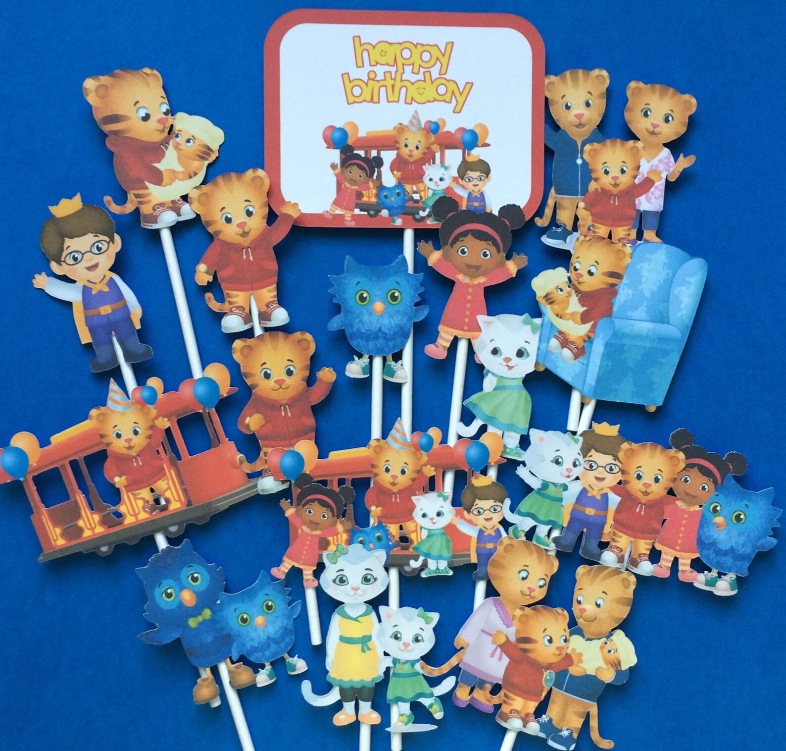 Daniel Tiger cupcake toppers Daniel Tiger cake topper Daniel Etsy