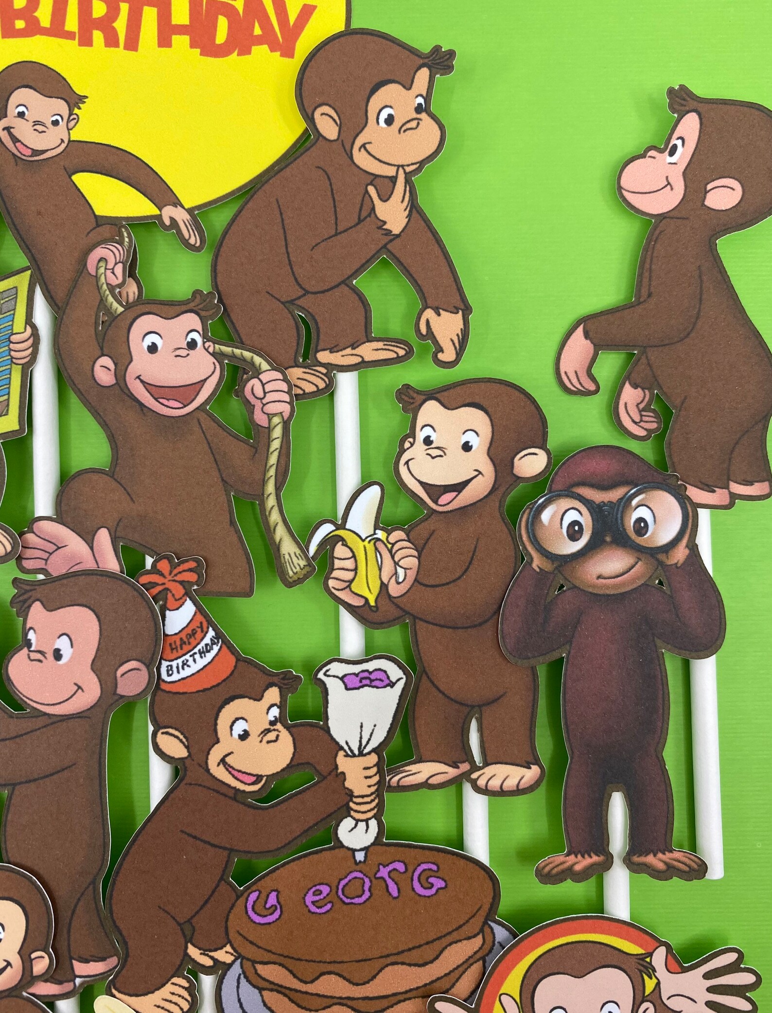 Curious Cupcake Toppers Curious Cake Topper Etsy