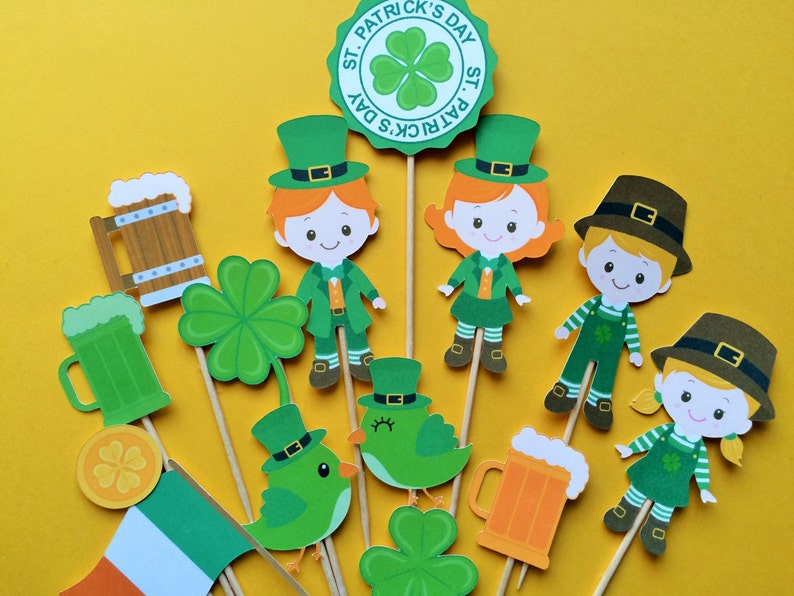 St. Patrick's Day Cupcake Toppers Irish Party St. Etsy