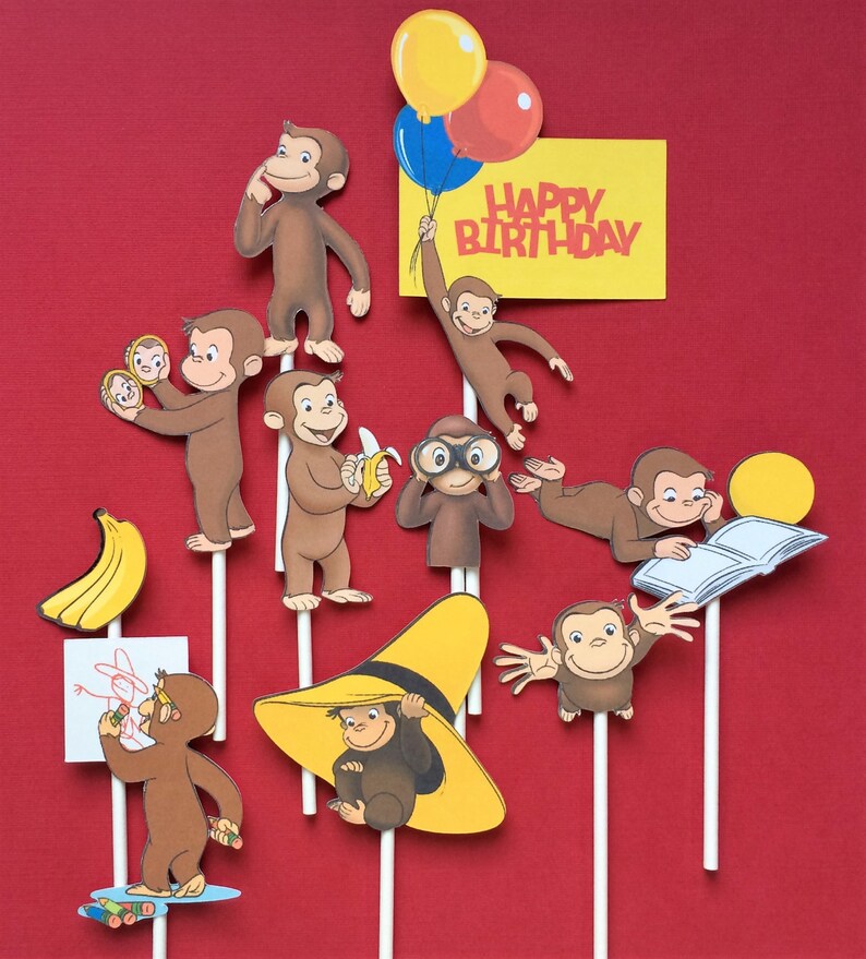 Curious cupcake toppers Curious cake topper Etsy