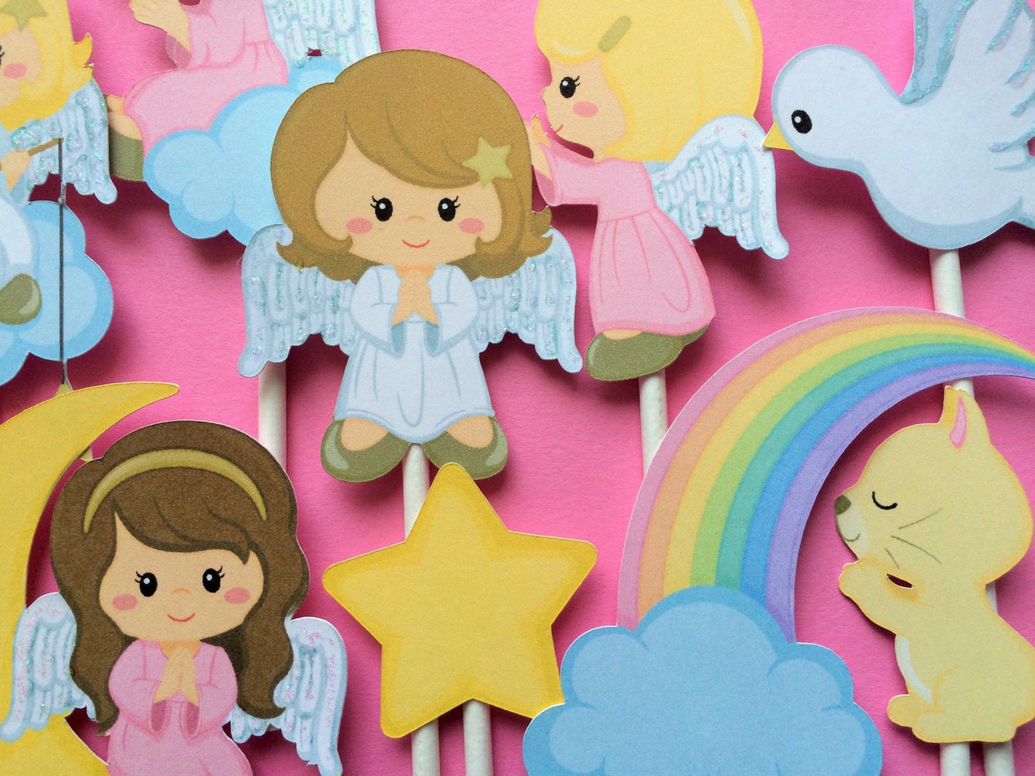 Angel cupcake toppers 11 angel toppers angels angels Etsy