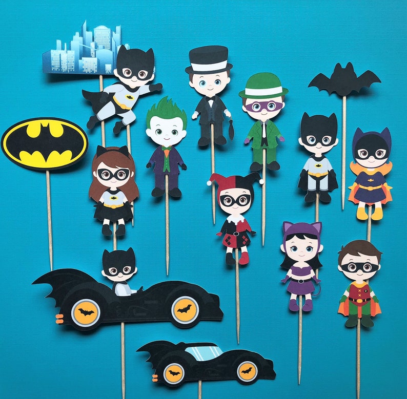 Batman Cupcake Toppers Batman Party Batman Cake Topper Etsy