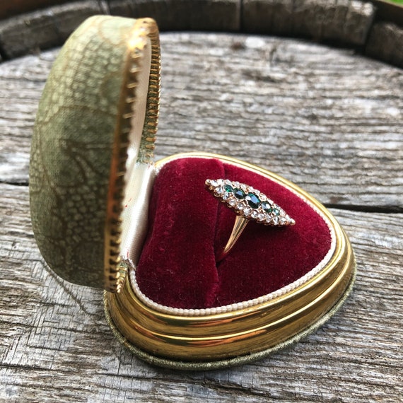 Art Deco Ring Box, Heart ring box,  antique ring … - image 6