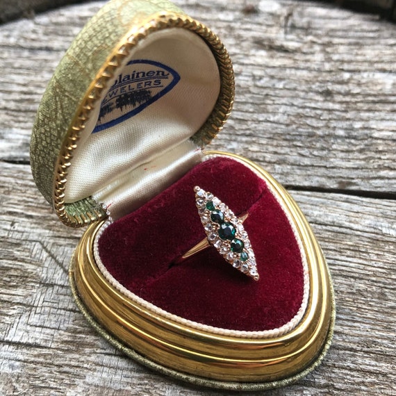 Art Deco Ring Box, Heart ring box,  antique ring … - image 5
