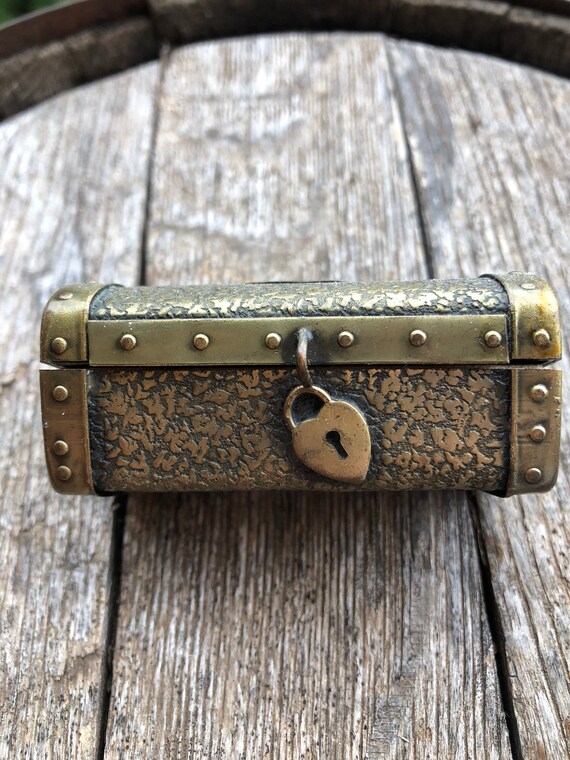 Antique ring box, unique ring box, treasure chest