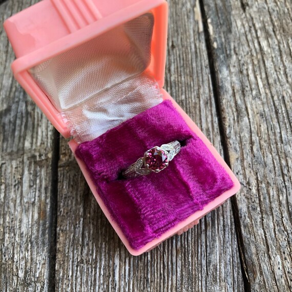 Raspberry Garnet ring, pink garnet ring, Rhodalite