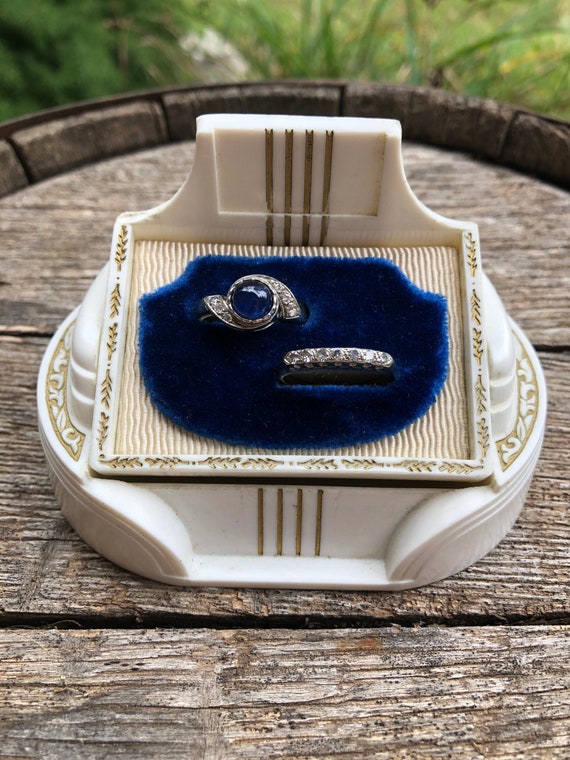 Art Deco ring box, antique ring box, double ring b