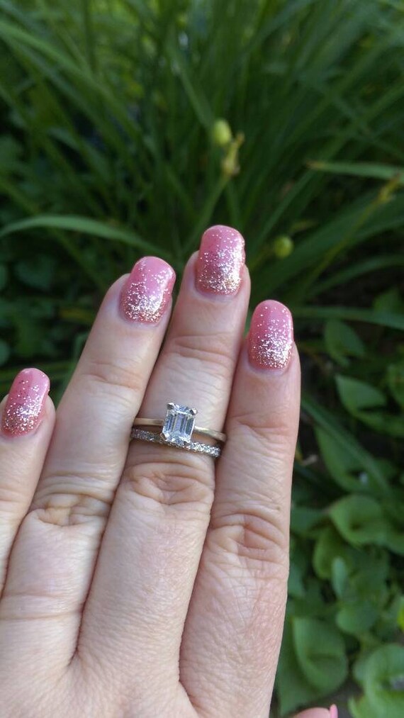 Emerald cut solitaire ring, emerald cut diamond s… - image 9