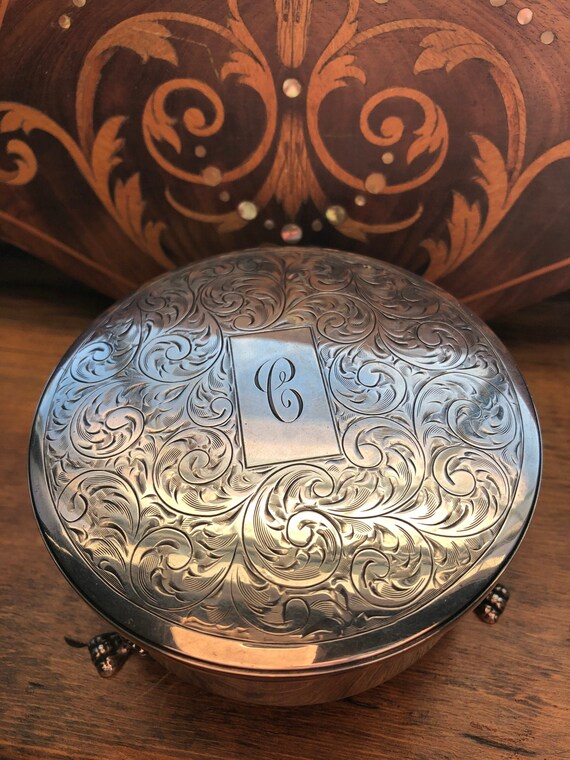 Birks sterling jewelry box, antique sterling jewel
