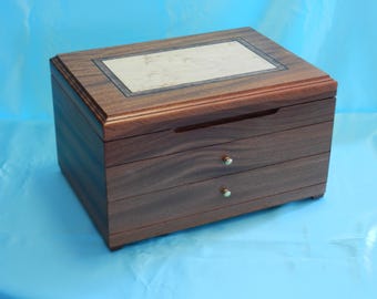 Sapele 2 Drawer Jewelry Box