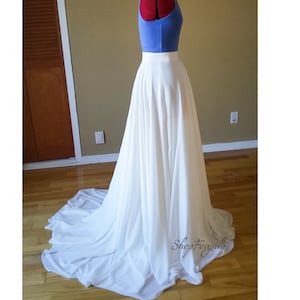 Chiffon bridal Skirt with Sweep Train | Custom made to order