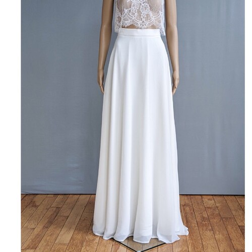 Chiffon bridal skirt, classic boho wedding, maxi chiffon skirt, plus size brides, elegant modern bride, beach wedding skirt