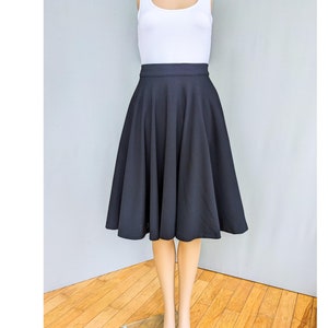 Black skater skirt, made to order, 50s vintage inspired, pin-up rockabilly style,full circle skirt, minimalist black skirt, knee length