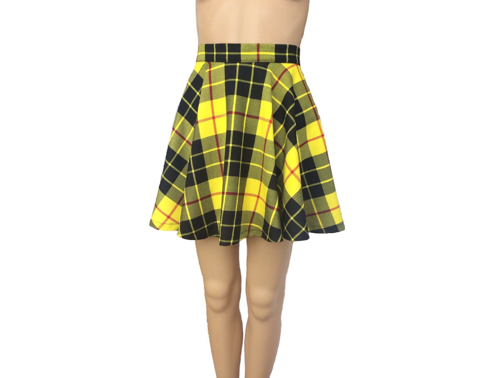 Yellow plaid skirt mini skater skirt tartan plaid macleod Etsy