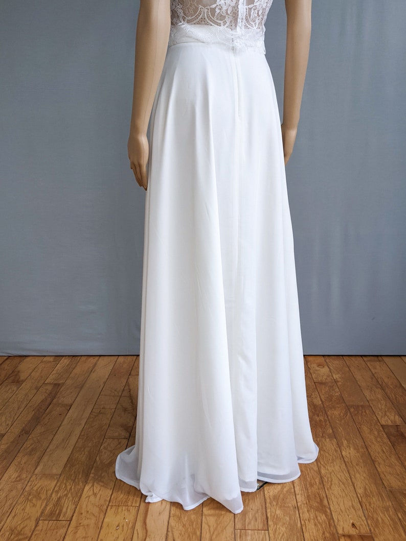 Chiffon bridal skirt, classic boho wedding, maxi chiffon skirt, plus size brides, elegant modern bride, beach wedding skirt image 6
