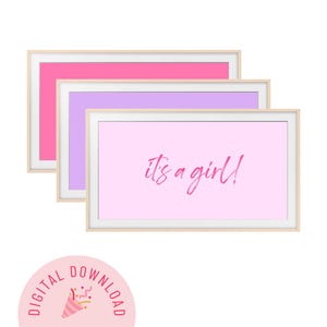 Frame TV Art | It&#39;s A Girl {Baby Shower, Party Signage, Baby Girl, Gender Reveal, Digital Download}
