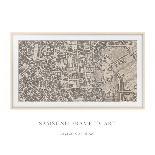 Frame TV Art | City Map, Vintage Art, Map of Rome, Italian Art, Map Drawing, Architectural Print, Fine Art, Art for TV, Digital Download