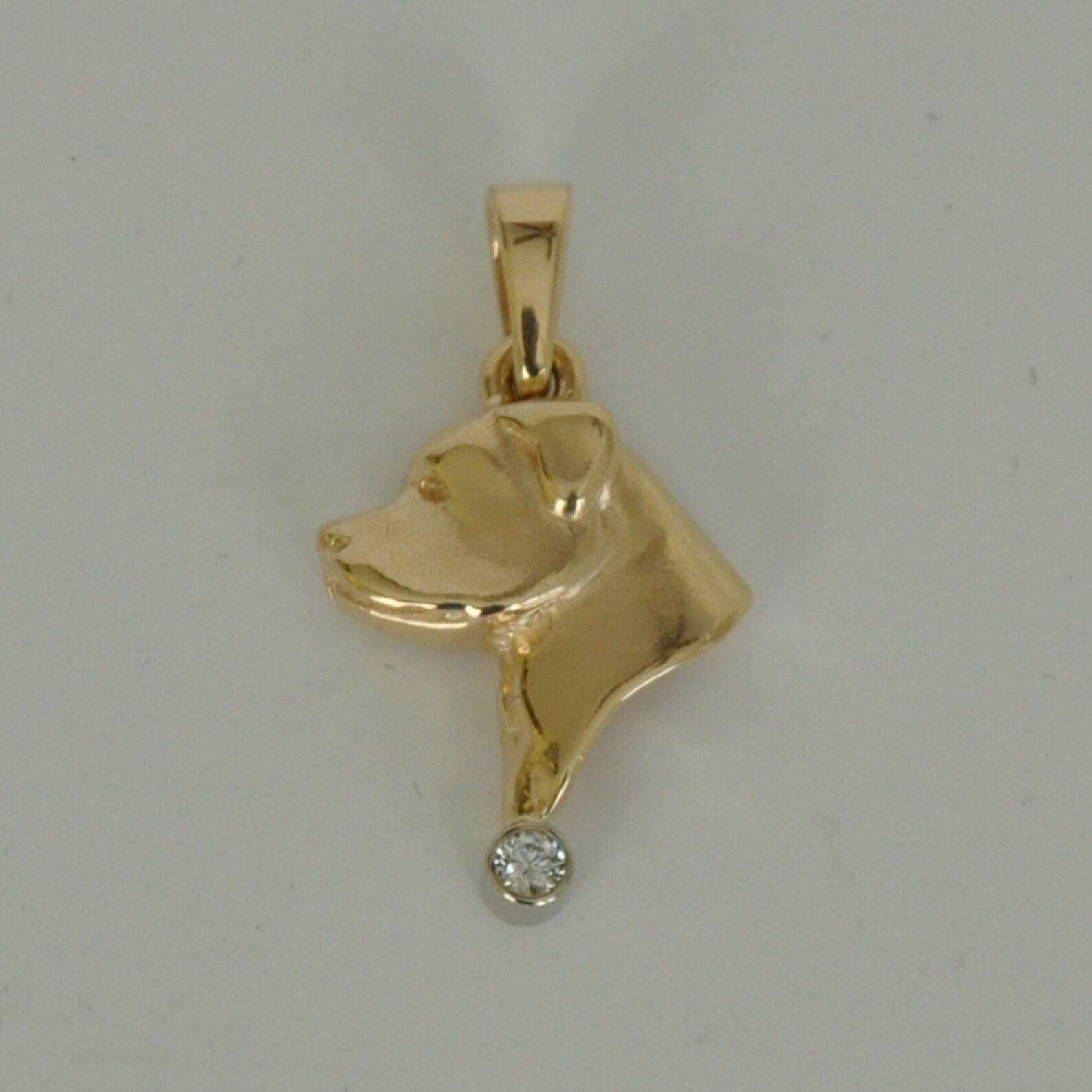 Diamond Head Rottweilers 14K Gold Rottweiler Head Pendant With Diamond Accent - Etsy