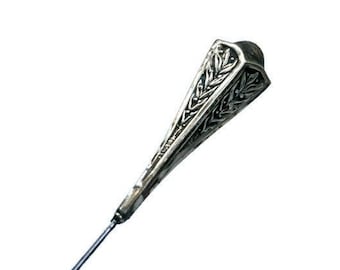 Antique Sterling Silver Hat Pin, Sterling Stick Pin, Art Nouveau Hat Pin, Art Nouveau Stick Pin, Sterling Silver Art Nouveau, Sterling Pin