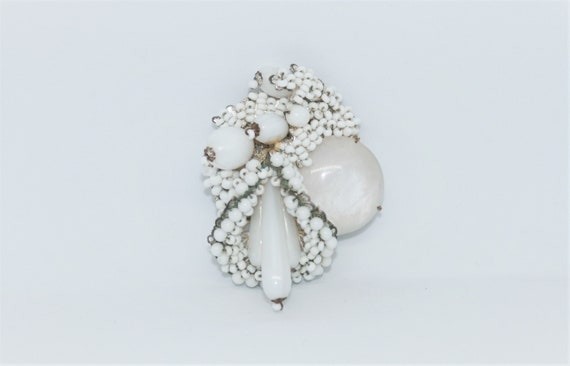 Signed Large Miriam Haskell Moonstone Structural … - image 4