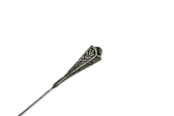 Antique Sterling Silver Hat Pin, Sterling Stick P… - image 3