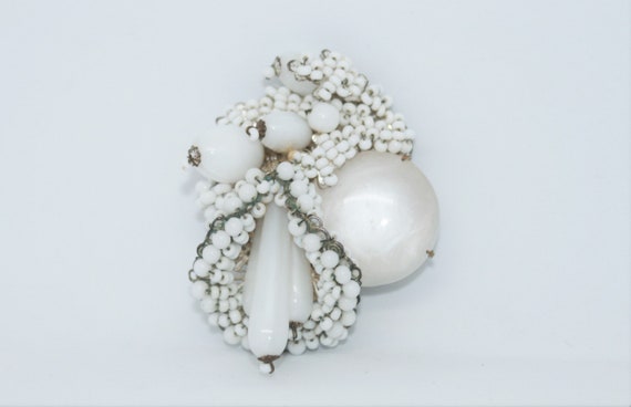 Signed Large Miriam Haskell Moonstone Structural … - image 5