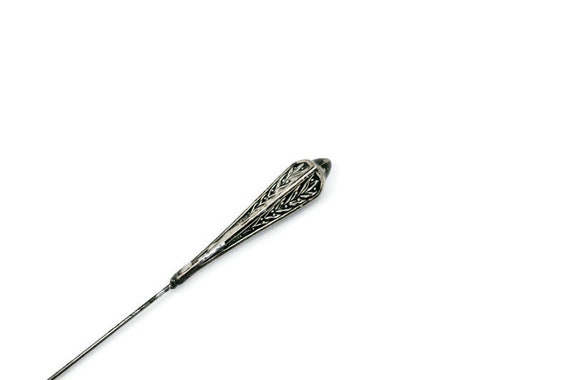 Antique Sterling Silver Hat Pin, Sterling Stick P… - image 8