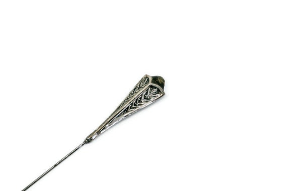 Antique Sterling Silver Hat Pin, Sterling Stick P… - image 2