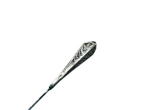 Antique Sterling Silver Hat Pin, Sterling Stick P… - image 4