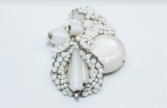 Signed Large Miriam Haskell Moonstone Structural … - image 2