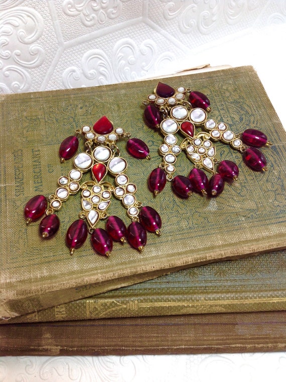 Vintage Royal Bollywood Rajwadi Polki Earrings