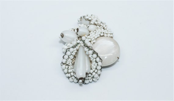 Signed Large Miriam Haskell Moonstone Structural … - image 6